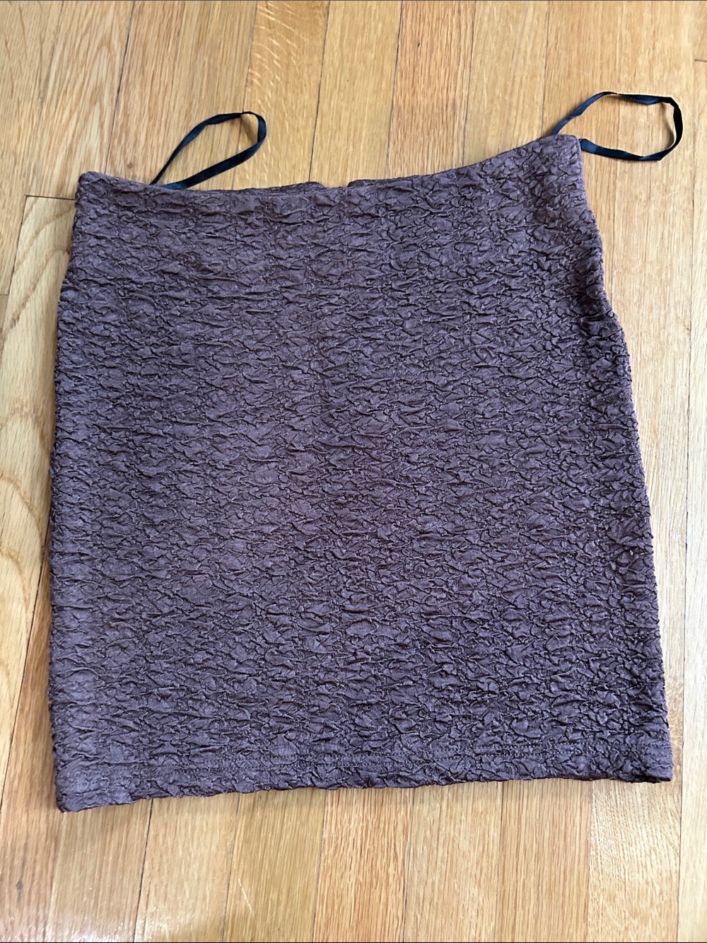 Millau Chocolate Brown Textured Mini Skirt